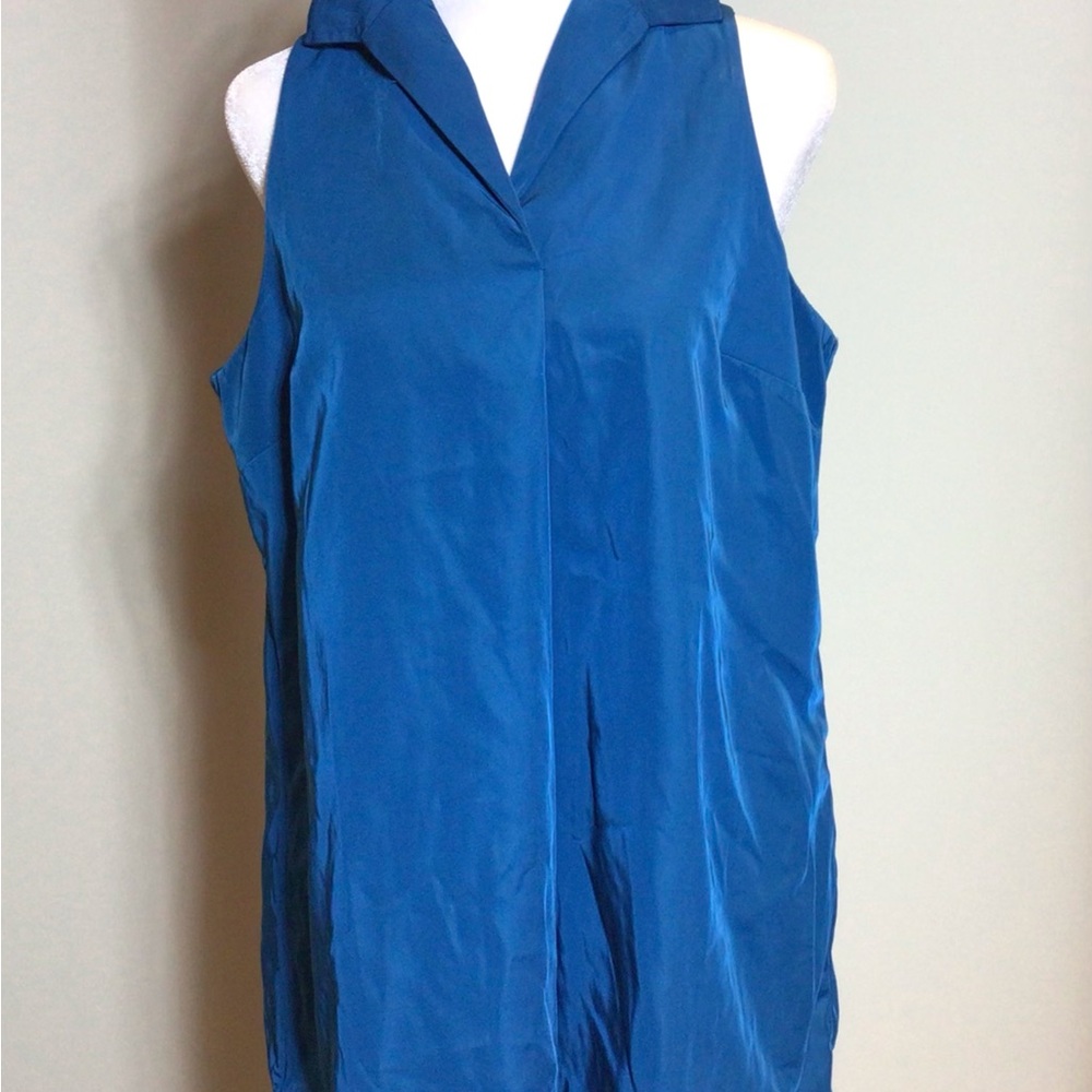 Sleeveless Blue Blouse